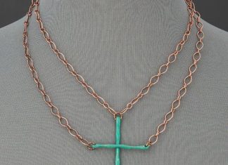 Birthday Gifts Ideas : NEW! Copper Chain Patina Hammered Cross Design Layered Pendant Necklace