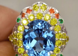 Birthday Gifts Ideas : Natural 8.5CT London Blue Topaz Orange Yellow Sapphires Green Garnets Pink Red R…