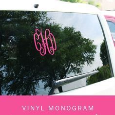 Birthday Gifts Inspiration : Adorable vinyl monogram stickers for accenting car windows, dorm windows, laptop…
