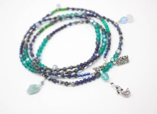 Birthday Gifts Inspiration : Long Beaded Wrap Bracelet, or Beaded Mermaid Necklace, Beach Necklace, Nautical…