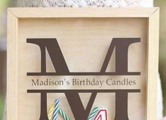 Birthday Gifts Inspiration : Monogrammed Birthday Candle Storage Art – Buy the vinyl, make the gift! Perfect…