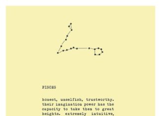 Birthday Gifts Inspiration : Pisces Constellation Typography Print Zodiac by Riverwaystudios