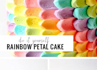 Birthday Party Inspiration : DIY Rainbow Petal Cake