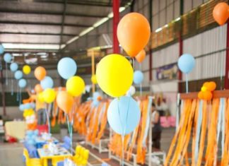 Birthday Party Inspiration : Decorations / Tables at a Girl Soccer Party via Kara’s Party Ideas | Kara’sParty…
