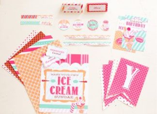 Birthday Party Inspiration : Downloadable Templates for Ice Cream Shoppe Party