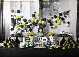 Birthday Party Inspiration : Modern birthday party dessert table
