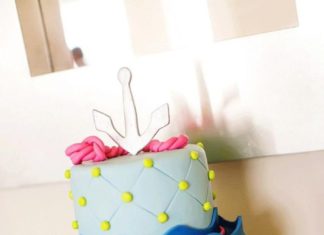 Birthday Party Inspiration : NAUTICAL / OCEAN THEMED CAKE! Found via Kara’s Party Ideas | KarasPartyIdeas.com…