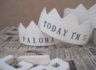 Birthday Party Inspiration : Paloma's Nests' custom wooden party crowns ($48)