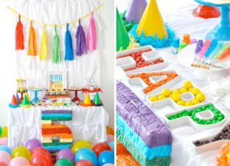 Birthday Party Inspiration : Rainbow Themed birthday party with SO many ideas! Cute printable party pack! Via…