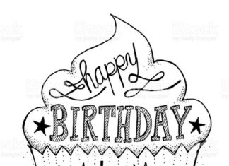 Happy Birthday Wiches : Dessinés à la main de cupcakes Joyeux anniversaire stock vecteur libres de dro…