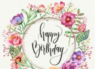 Happy Birthday Wiches : Floral wreath Happy Birthday wishes