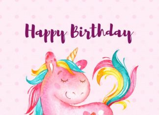 Happy Birthday Wiches : Unicorn happy birthday -£H