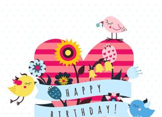 Happy Birthday Wiches : Vector backgrounds and cards with cute cartoon birds on Behance