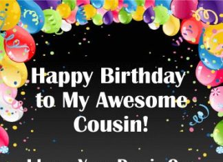 Happy Birthday Wiches : Vivid Birthday Balloon Card for Cousin: Colorful balloons pop against a sleek bl…