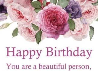 Happy Birthday Wiches : You are a Beautiful Person – Flower Happy Birthday Wishes Card: The sentiment of…