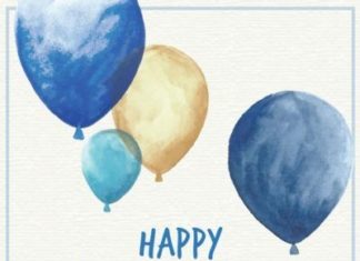 Happy Birthday Wiches : Happy Birthday Greeting O.K. for man . blue and gold balloons