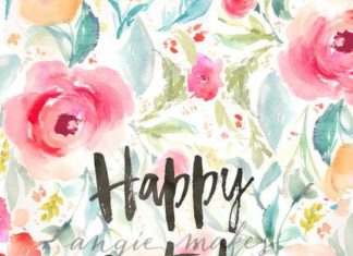 Happy Birthday Wiches : Happy Birthday Background With Watercolor Flowers. Flower Birthday Card. Floral …