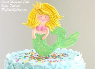 Birthday Cake : Sweet Mermaid Cake with buttercream waves! Video Tutorial by MyCakeSchool.com