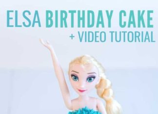 Birthday Party : Elsa Ice Cream Cake an Easy DIY birthday Cake Idea for fans of the Frozen Movie,…