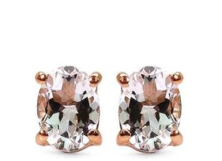 Birthday Gifts Ideas : 14K Rose Gold Ethically Mined Natural 1.40CT Oval Cut Peach Morganite Stud Earri…