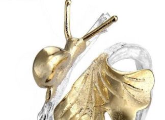 Birthday Gifts Ideas : 14K Yellow Gold & Silver Nature Leaf Motif Ring