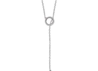 Birthday Gifts Ideas : 14K Yellow, Rose or White Gold Circle & Bar “Y” Necklace