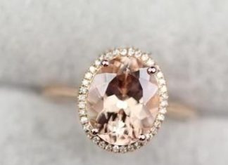 Birthday Gifts Ideas : 18K Rose Gold 2.5CT Flawless Oval Morganite & .22TCW Pave Diamond Engagement Rin…