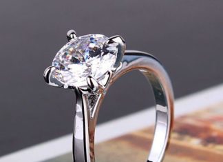 Birthday Gifts Ideas : 2.0CT Perfect Round Diamond Cut Russian Lab Diamond 18K White Gold Engagement Ri…