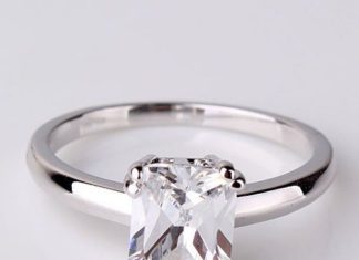 Birthday Gifts Ideas : 3CT Perfect Emerald Cut Russian Lab Diamond Engagement Promise Wedding Anniversa…