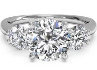 Birthday Gifts Ideas : 4.7CT Perfect Three Stone Journey Russian Lab Diamond Stainless Steel Engagement…