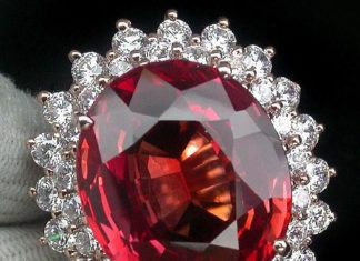 Birthday Gifts Ideas : A 14K Rose Gold 25CT Oval Cut Pink Orange Sapphire Ring