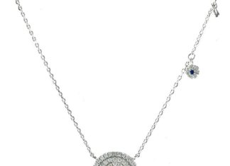 Birthday Gifts Ideas : A Beautiful Blue Sapphire Pave Platinum Pendant Necklace
