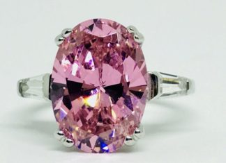 Birthday Gifts Ideas : A Fancy Pink 5.9CT Oval Cut Russian Lab Diamond Solitaire Ring