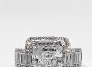 Birthday Gifts Ideas : A Flawless 5.1CT Princess Cut Double Halo Russian Lab Diamond Engagement Ring