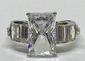 Birthday Gifts Ideas : A Flawless 6.2CT Emerald Cut Russian Lab Diamond Engagement Ring