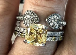 Birthday Gifts Ideas : A Flawless Canary Yellow Fancy 2CT Cushion Cut & Heart Russian Lab Diamond Brida…