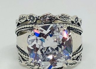 Birthday Gifts Ideas : A Flawless Handmade Floral 5.8CT Round Cut Lab Diamond Engagement Ring