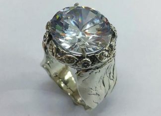 Birthday Gifts Ideas : A Flawless Handmade Oxidized Sterling Silver 6CT Round Cut Russian Lab Diamond H…