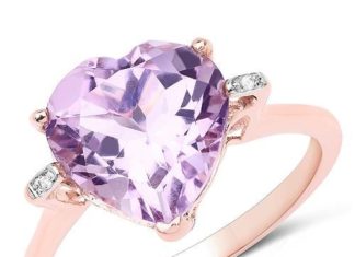 Birthday Gifts Ideas : A Natural 18K Rose Gold 5.7CT Violet Amethyst Engagement Ring