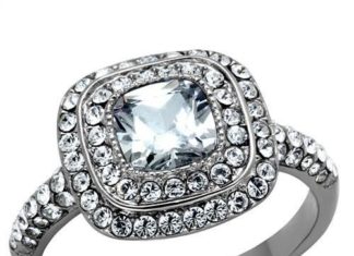 Birthday Gifts Ideas : A Perfect 1.6CT Asscher Cut Double Halo Russian Lab Diamond Engagement Ring