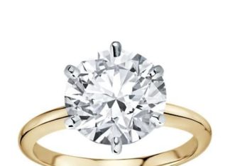 Birthday Gifts Ideas : A Perfect 14K Yellow Gold 5CT Round Cut Solitaire Russian Lab Diamond Ring
