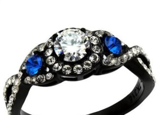 Birthday Gifts Ideas : A Perfect 1CT Round Cut Solitaire Russian Lab Diamond Black Infinity Ring