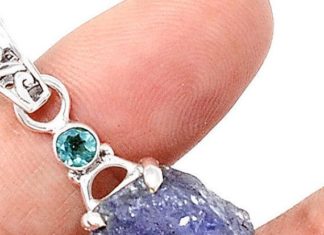 Birthday Gifts Ideas : A Vintage Rough Blue Tanzanite and Blue Topaz 925 by JoyofLondon