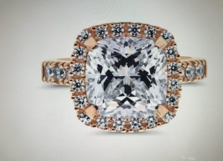 Birthday Gifts Ideas : A perfect 14K Rose Gold 5CT Cushion Cut Halo Russian Lab Diamond Engagement Ring