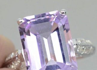 Birthday Gifts Ideas : Beautiful Vintage 6.2CT Emerald Cut Pink Purple Kunzite Promise Engagement Weddi…