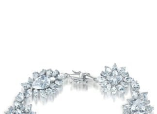 Birthday Gifts Ideas : Floral Pear, Cushion and Round Cut Russian Lab Diamond Tennis Bracelet