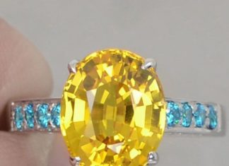 Birthday Gifts Ideas : NEW Natural 5.3CT Oval Cut Fancy Yellow Sapphire & by JoyofLondon