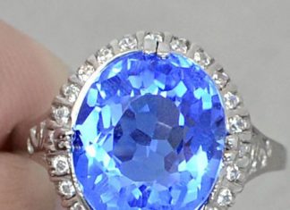 Birthday Gifts Ideas : Natural 5.15CT Oval Cut Tanzanite with White Sapphire Accents 925 Sterling Silve…