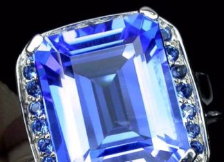 Birthday Gifts Ideas : Natural 7CT Emerald Cut Carbibbean Blue Topaz Engagement Promise Wedding Anniver…