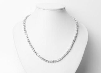 Birthday Gifts Ideas : Platinum Ethically Mined Round Cut Natural Diamond Necklace